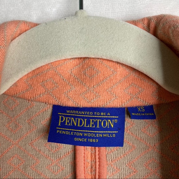 NEW Pendleton FALL blazer jacket 2 button geometric print in coral size XS - Picture 8 of 16